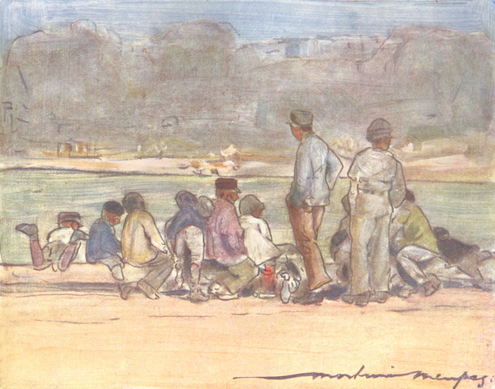 PARIS. Pond at the Tuileries 1909 old antique vintage print picture